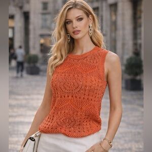 Esqualo Knit Sleeveless Top Lined NWOT